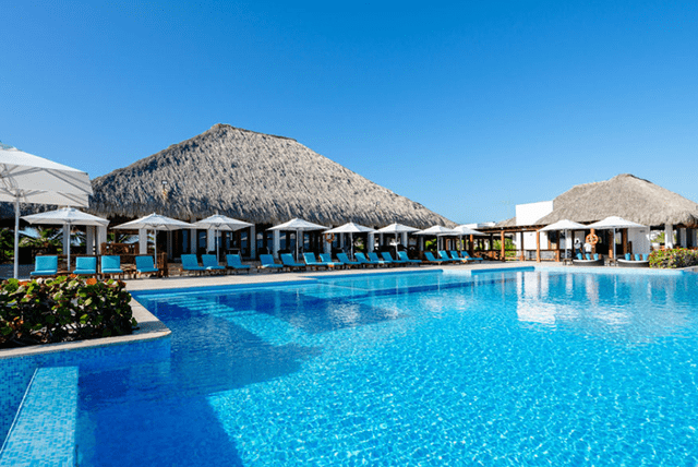 Cana Bay Beach Club beachfront and palm trees